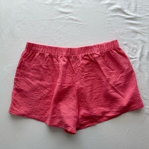 Show Me Your Mumu Hendrix Shorts XL Coral Pink Linen Blend High Waist EXCELLENT
